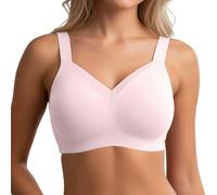 Elly Women's Classic Wirefree Full Coverage Seamless Seamless Sports Bra, Lace and Fishnet Design