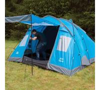Elm 4 Vivid Blue - 4 Person Family Tent with Two Bedrooms Camping Outdoor Hiking
