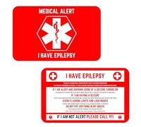 Elm City Direct Epilepsy Medical Alert Wallet Card, Credit Card Size, Seizure Disorder Emergency ID for Quick Recognition, Medical Supplies & Equipment for Epilepsy Care, Set of 2 (2)