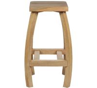 Elm Home And Garden 72cm Solid Mango Wood Bar Stool - Light Oak Finish Wooden Counter in Brown Elm Home And Garden Brown