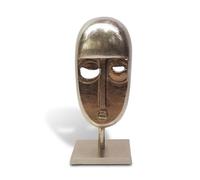 Abstract Mask Aluminium Sculpture Ornament And Home Accessory In Bronze Silver 40Cm Height
