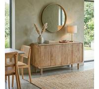 Elm Home And Garden Arlington Solid Mango Wood 3 Door Sideboard Natural 80Cm H X 140Cm W X 40Cm D