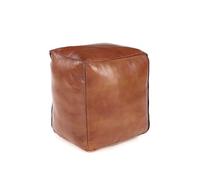 Elm home and garden Handmade Square Leather footstool, Pouffe, Delivered stuffed, Ottoman