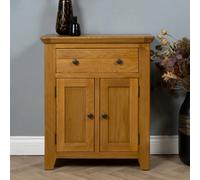 Elm Home And Garden Quality Oak Small 2 Door Sideboard Hall Table Buffet Fully Assembled 81Cm High X 70Cm Wide X 35Cm Deep