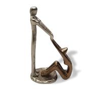 Elm home and garden Silver and Gold Aluminium Helping Hands Sculpture - Abstract Figurine for Home Accessories - Symbolic Decorative Ornament - 25cm