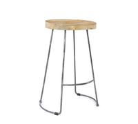 Elm Home And Garden Solid Hard Wood Gun Metal Grey Breakfast Bar Kitchen Pub Café Stool Wooden H 70 X W 52 X D 36 Cm