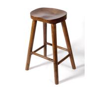 Elm Home And Garden Solid Mango Wood Dark Breakfast Bar Kitchen Pub Café Stool Wooden H 68 X W 47 X D 38 Cm