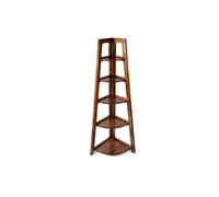 Elm Home And Garden Solid Mango Wood Dark Brown Folding Corner Shelfing Display Unit H 155 X W 62 X D 45