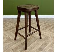 Elm Home And Garden Solid Wooden Kitchen Breakfast Bar Stool 68Cm Smoked Oak Finish Fully Assembled Pub Café