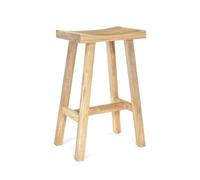 Elm Home And Garden Solid Wooden Light Oak Finish Bar Breakfast Kitchen Pub Stool H72 X W43 X D36Cm