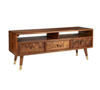 Elm Home And Products Elm Home And Garden Solid Mango Wood Dark Oak Finish Large Tv Media Unit H 49 X W 120 X D 39 Cm