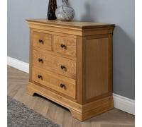 Elm Home And Products Elm Home And Garden's Rustic Oak 2+2 Chest Of Drawers Fully Assembled 78Cm High X 90Cm Wide X 43Cm Deep