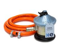 ELMA Butane Gas Hose Kit 1.5 m + Monfa Approved Gas Regulator - 2 Clamps Included | Compatible with Camping Gas, Gas Stove and Portable Cooker