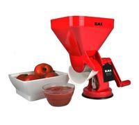 ELMA Manual Tomato Crusher with Non-Slip Suction Cup and Stainless Steel Filter | Italian Tomato Maker, Plastic, 31.5 x 18 x 30 cm, Container Included