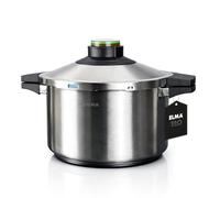ELMA Prêst 6L Pressure Cooker, Ø24 cm | 18/10 Stainless Steel, Encapsulated Base for Induction, 2 Cooking Modes, Triple Safety System, Glass Lid Included