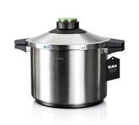 ELMA Prêst 8L Pressure Cooker, Ø24 cm | 18/10 Stainless Steel, Induction Compatible Encapsulated Base, Dual Cooking Modes, Triple Safety System, Includes Glass Lid, Extra Large Family Size 8 Litre