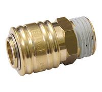 ELMAG 42304 Brass Euro Compressed air Coupling Made External Thread 1/2 inch, Messing