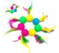 ELMAIN Cat Teaser Ball Pet Toy 10Pcs - Cat Toy, Teaser Wand, Indoor, Cats of All Ages