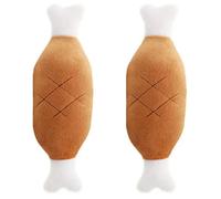 ELMAIN Dog Toys Bones Shape Puppy Plush Squeak Chew Toys Pet Dogs Playing Cleaning Teeth Dog Supplies 2Pcs 02