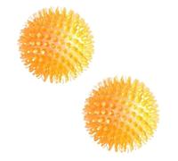ELMAIN Dog Toys Cat Puppy Sounding Toy Squeaky Tooth Cleaning Ballpet Teeth Chewing Toy Thorn Balls 2Pcs Orange 11Cm