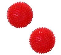 ELMAIN Dog Toys Cat Puppy Sounding Toy Squeaky Tooth Cleaning Ballpet Teeth Chewing Toy Thorn Balls 2Pcs Red 9Cm