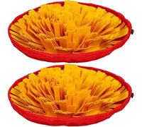 ELMAIN Dog Toys Dog Snuffle Mat Nose Smell Training Pad Dog Puzzle Toy Slow Feeding Bowl Washable Food Dispenser 2Pcs Yellow