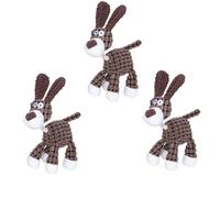 ELMAIN Dog Toys Donkey Shape Chew Toy For Dogs Puppy Squeaker Molar Dog Toy Pet Dog Training Accessories 3Pcs Brown