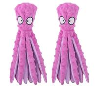 ELMAIN Dog Toys Pet Chew Toy Outdoor Interactive Training Dog Supplies Squeaker Squeaky Plush Molar Toy 2Pcs Octopus D