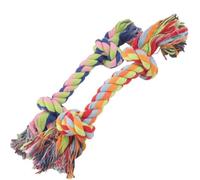 ELMAIN Dog Toys Puppy Dogs Cotton Linen Braided Bone Rope Clean Molar Chew Knot Play Toys For Large Small Dogs 2Pcs 17Cm