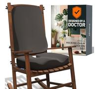 Elmara Rocking Chair Cushion Set is The Ultimate Comfort Solution - Doctor-Designed Contour Jumbo Memory Foam Cushions - Rocking Chair Cushions Indoor - Durable Outdoor Rocker Cushions (Charcoal)