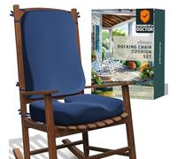 Elmara Rocking Chair Cushion Set, Ultra-Comfortable Jumbo Non Slip for Indoor/Outdoor, 4" Thick Contour Memory Foam, Durable Rocking Chair Cushions Outdoor, Rocking Chair Cushions Indoor (Navy)