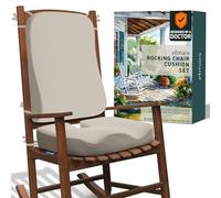 Elmara Rocking Chair Cushion Set, Ultra-Comfortable Jumbo Non Slip for Indoor/Outdoor, 4" Thick Contour Memory Foam, Durable Rocking Chair Cushions Outdoor, Rocking Chair Cushions Indoor (Taupe)
