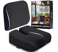 Elmara Wheelchair Cushion - 4" Thick Wheelchair Seat Cushion & Wheelchair Back Cushion (2-PIECE SET) - Wheelchair Accessories, Mobility Scooter Accessories, Wheelchair Cushions for Pressure Relief