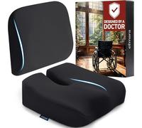 Elmara Wheelchair Cushion - 4" Thick Wheelchair Seat Cushion & Wheelchair Back Cushion (2-PIECE SET) - Wheelchair Accessories, Mobility Scooter Accessories, Wheelchair Cushions for Pressure Relief