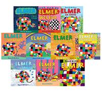 Elmer 10 book Collection Set - Children Picture Flats illustrated Elephant Pack by David McKee