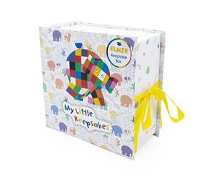 Elmer Baby Keepsake Box - 6 Drawer Memory Box for Newborn Mementos - Baby Gift with Ribbon Closure - Official Licensed Gift