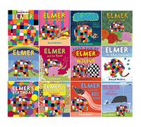Elmer Classic Picture Books Series Books 1 - 12 Collection Set by David McKee (Elmer, Super El, Lost Teddy, Race, Rainbow, Tune, Wilbur, Snow, Birthday, Special Day, Big Bird & Whales)