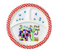 Elmer Multi-Coloured Plate with 3 Compartments