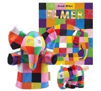 Elmer My First Puppet & Finger Puppet Set, Includes Book by David McKee - Perfect for interactive storytelling and creative play, ideal for young children to explore imagination and develop skills