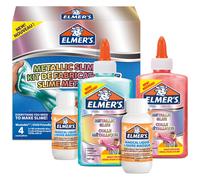 Elmer?s Metallic Slime Kit | Slime Supplies Include Metallic PVA Glue & Magical Liquid Slime Activator | Washable & Kid Friendly | 4 Count