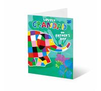 Elmer the Patchwork Elephant Grandad Father's Day Greeting Card, 'Lovely Grandad On Father's Day' - Multicolour