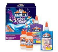 Elmer's Cosmic Shimmer Slime Kit | Contains Elmer's Metallic (Blue) and Colour PVA Glue (Purple) Plus 2 Bottles of Magical Liquid Slime Activator | 4 Count