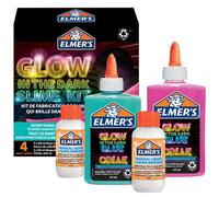 Elmers Glow In The Dark Slime Kit Includes Glow In The Dark Glue (Blue & Pink) And Elmers Magical Liquid Slime Activator (X2) - 4 Piece Kit - 2162080