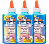 Elmer's Metallic PVA Glue | Blue | 147 mL | Washable & Kid Friendly | Great for Making Slime | Washable & Kid Friendly | 1 Count