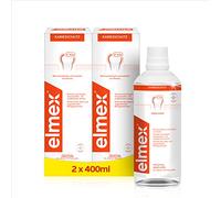 Elmex Collutorio Protezione Carie, Azione Anticarie, 2x400 ml | Crea un doppio scudo protettivo e remineralizza lo smalto, Senza alcool, Rinfresca l'alito, Per uso quotidiano