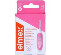 elmex Interdental Brush Pink (Size 0, 0.40 mm), 1 x 8 Interdental Brushes for Cleaning Small Interdental Spaces