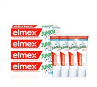 elmex Junior Toothpaste 6-12 Years 4 x 75 ml - Medical Teeth Cleaning with 1400 ppm Fluoride Content for Highly Effective Caries Protection - Strengthens New Permanent Teeth