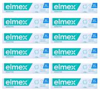 Elmex Sensitive toothpaste, 12 x 75ml, for sensitive teeth and gums