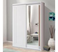 elmira wooden wardrobe 150cm with 2 sliding doors in anderson pine