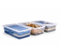 ELMORA'Z 2 x Under Bed Storage Box with Lid 43 Litre Clear Plastic Storage Container Nestable Multipurpose Organiser Stackable Space Saving Solution for Home Garage Art And Craft Clothes (Pack of 3)